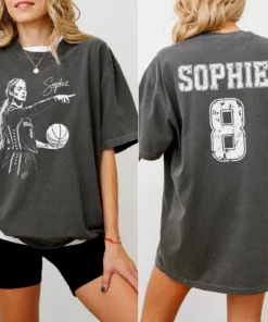 Sophie Cunningham Point Signature Basketball T-Shirt, Front and Back Printed