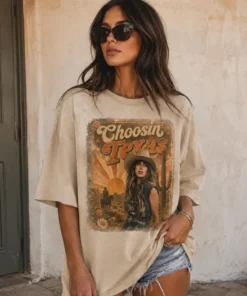 Ella Langley Inspired Choosin’ Texas Country Music Tee, Western Cowgirl Graphic Shirt #V