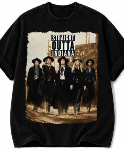 Straight Outta Indiana Shirt, Vintage Basketball Western Graphic Unisex T-Shirt #V