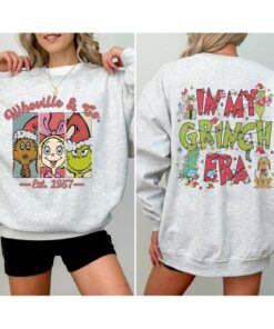 Vintage In My Grinch Era Sweatshirt, Christmas Whoville University #V