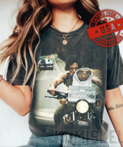 Rambo E.T. Mashup T-Shirt, Funny 80s Movie Parody Tee, Sylvester Stallone & Alien Graphic Tee#V