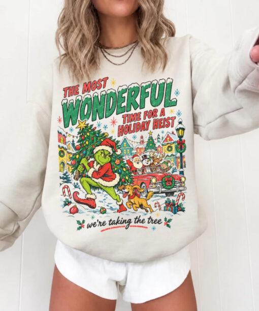 Funny Grinch Holiday Heist Sweatshirt